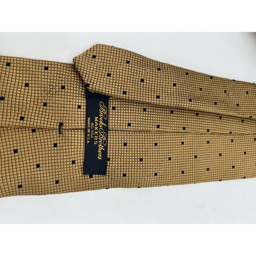 Lot Of 3 Brooks Brothers Silk‎ Ties Blue Gold Geometric Striped Polka Dot USA